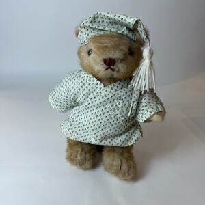 Gorham‎ Hinged Teddy Pajama Bear of the Month Vtg Plush 10" 1984 Stuffed Toy T27